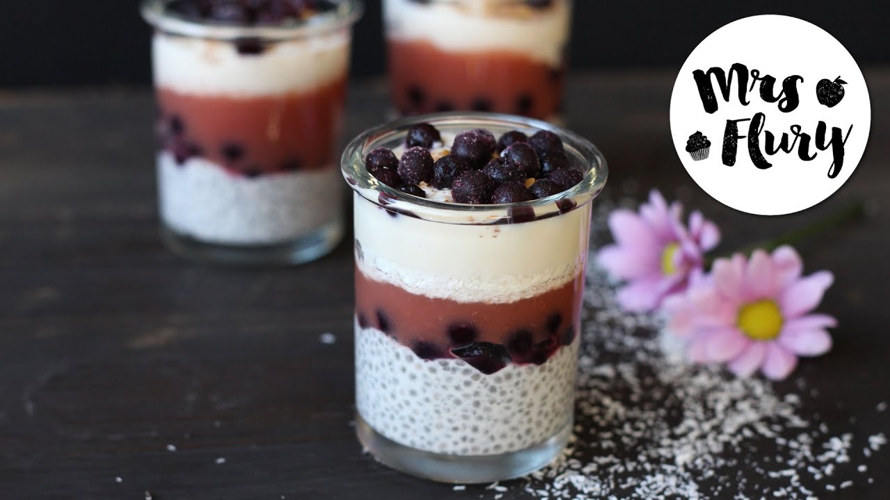 Chia-Pudding | Rezept | Schichtdessert gesund, vegan