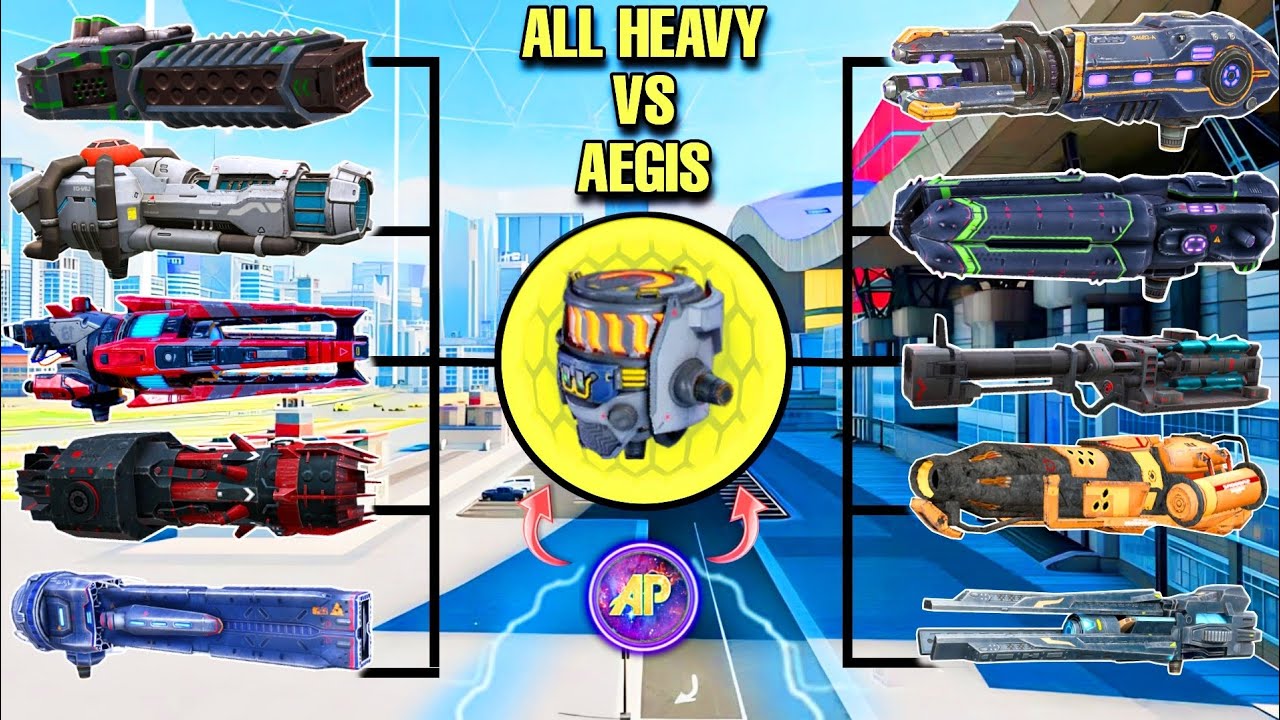 🔥 ALL HEAVY VS YELLOW AEGIS GAS SHIELD COMPARISON! || WAR ROBOTS WR ||