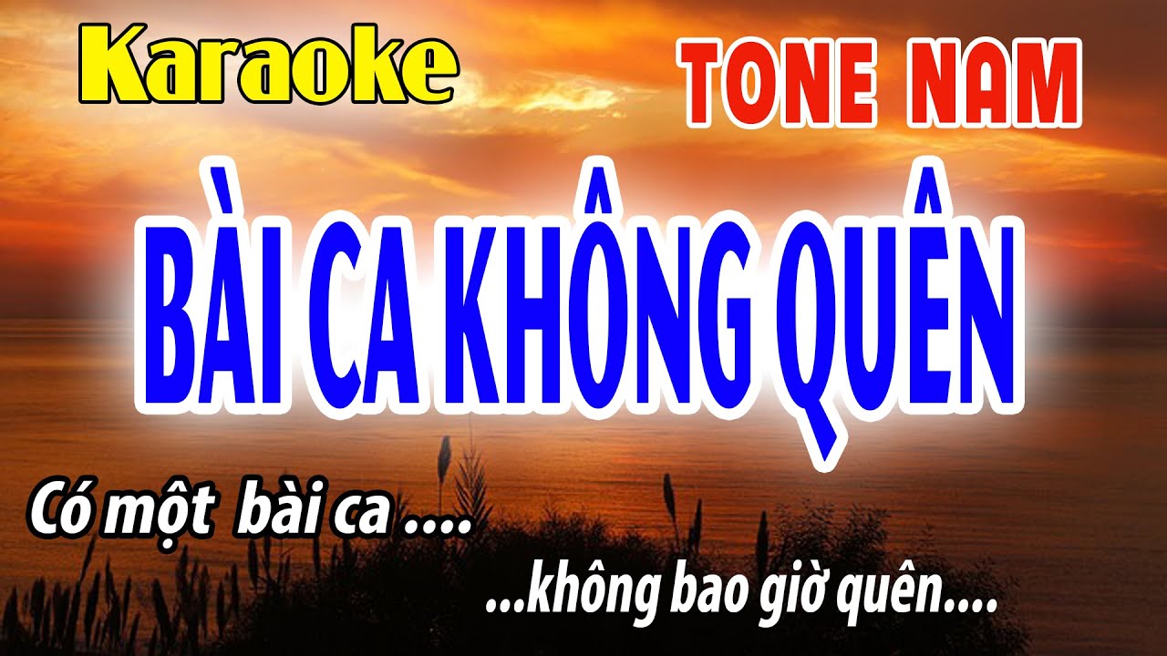 Karaoke Bài Ca Không Quên Tone Nam | Dm | Đời Sống và Âm Nhạc