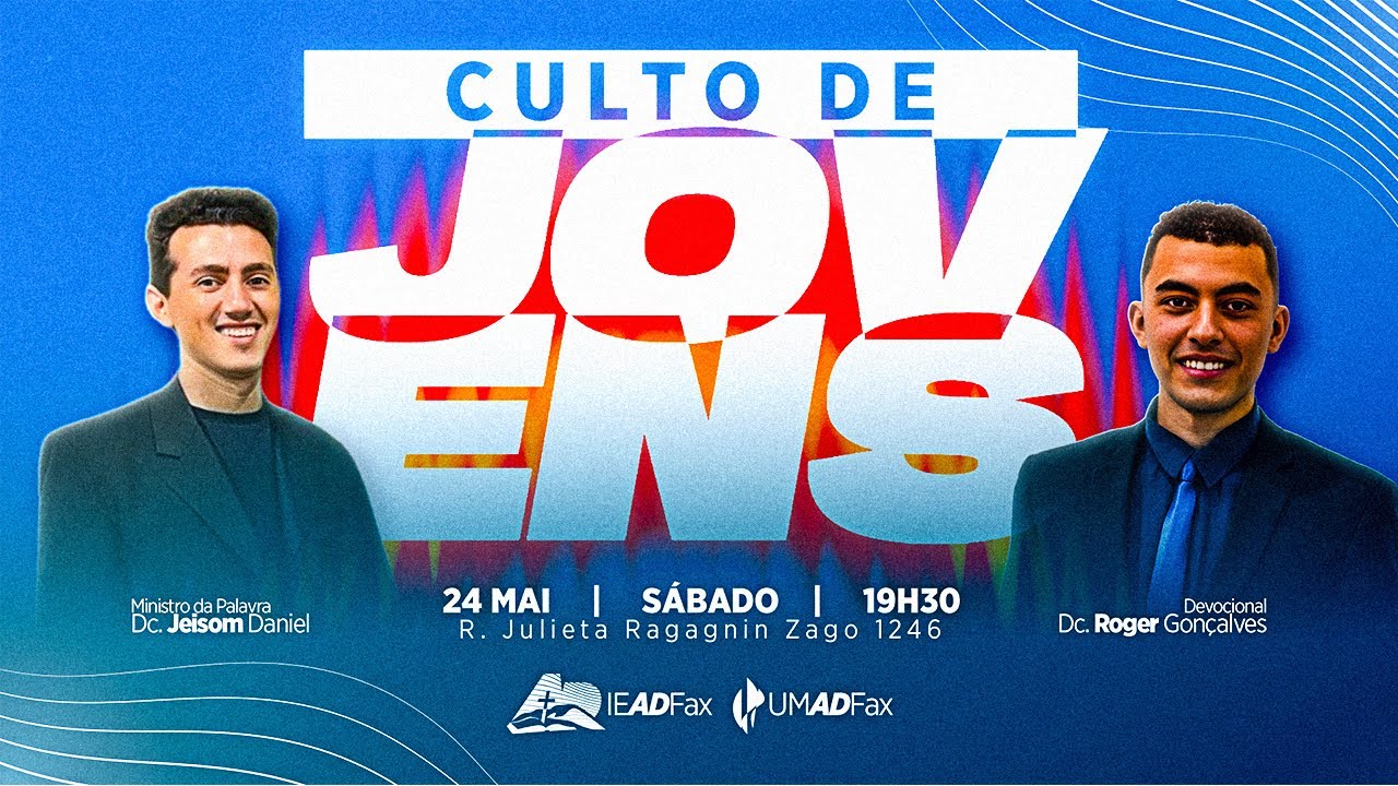 📢Culto de Jovens na IEADFAX | 24.05.25