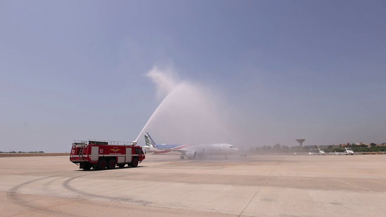 وصول الطائرة الجديدة لشركة طيران الشرق الاوسط A321neoLR من مصانع إيرباص في المانيا