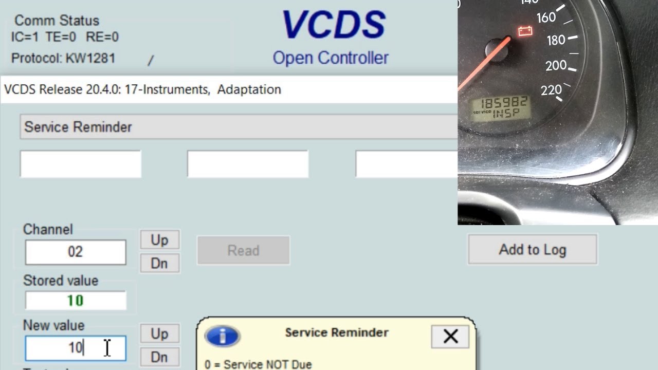 VCDS - Service INSP reset