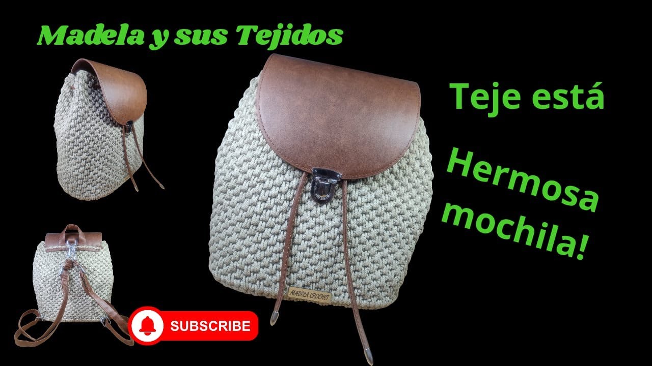 Mochila a crochet bellísima!