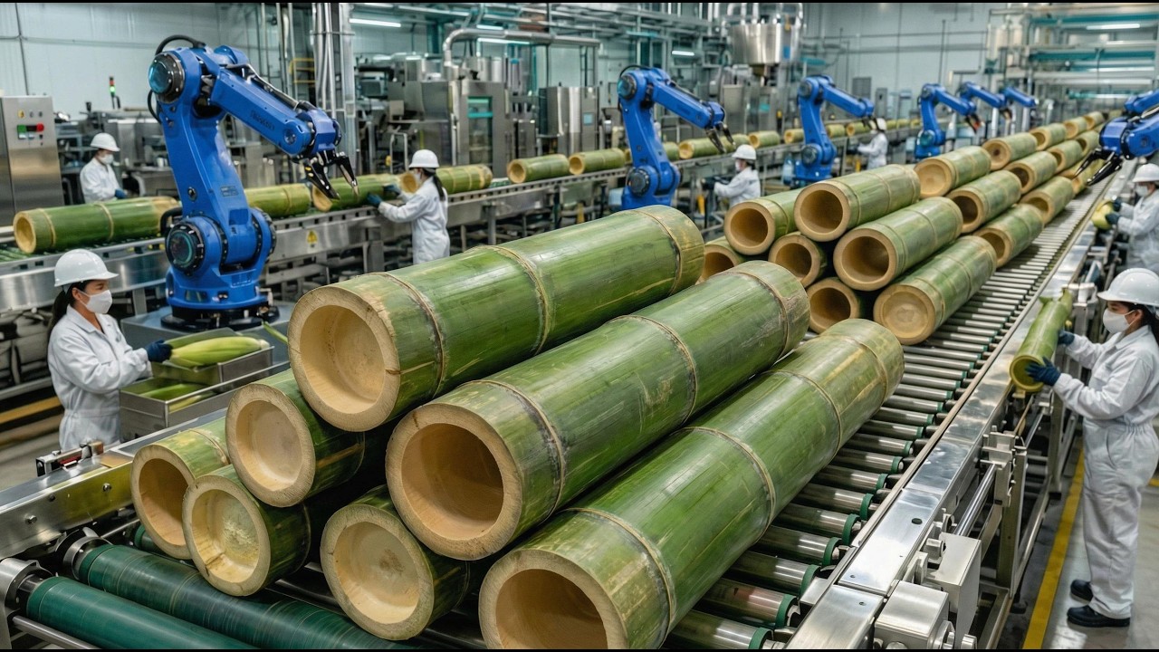 Inside the High-Tech Bamboo Factory: How Giant Bamboo Stems Are Turned Into Soft Toilet Paper