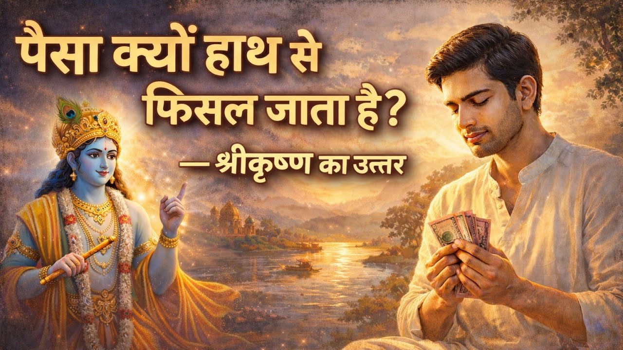✅️ पैसा आता है 🤔 क्यों हाथ से चला जाता है? 💡  श्रीकृष्ण ने बताया 💰 Lord Krishna’s Answer