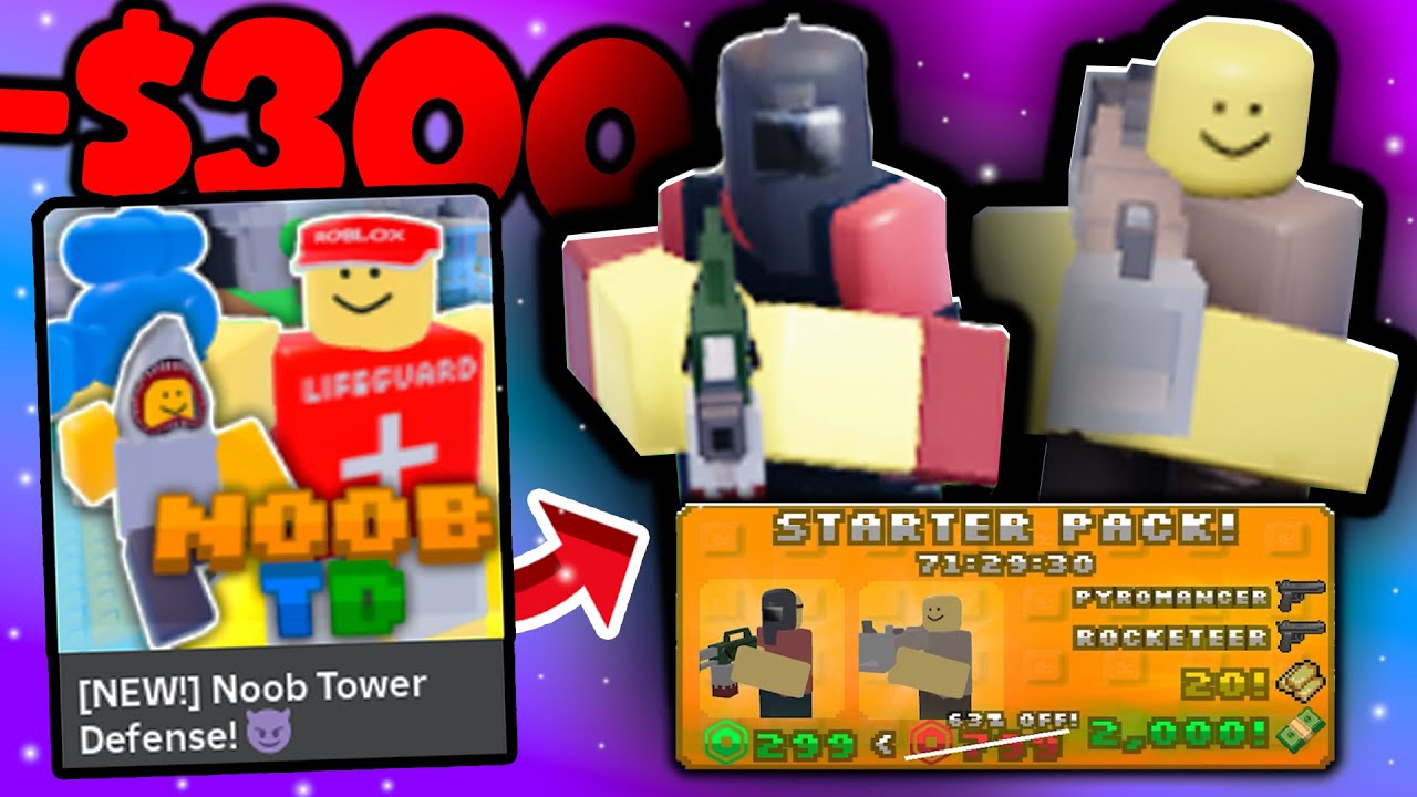 I Spent $300 ROBUX On A Starter Pack, And Its... (Noob Tower Defense)