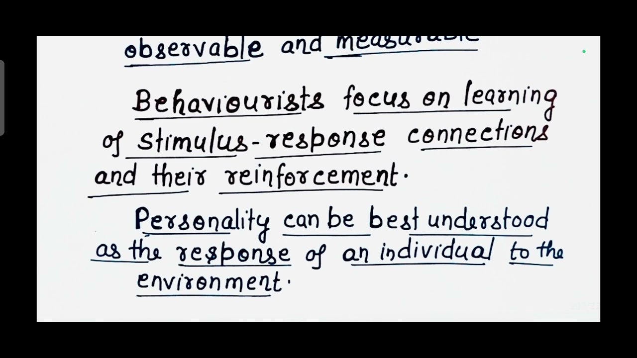 Behavioral Approach to Study PERSONALITY. Ch.2 Self and Personality CLASS -12 PSYCHOLOGY 