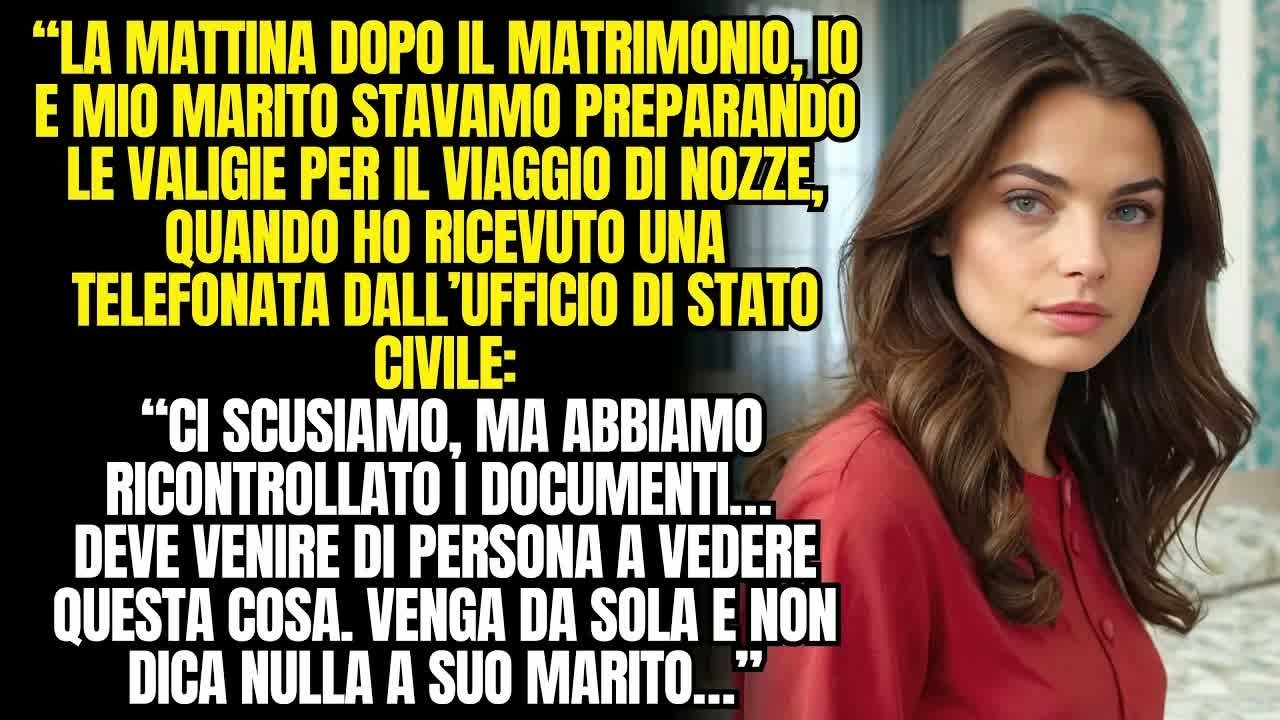 Io e mio marito stavamo partendo per la luna di miele, ricevo una telefonata dall’ufficio anagra