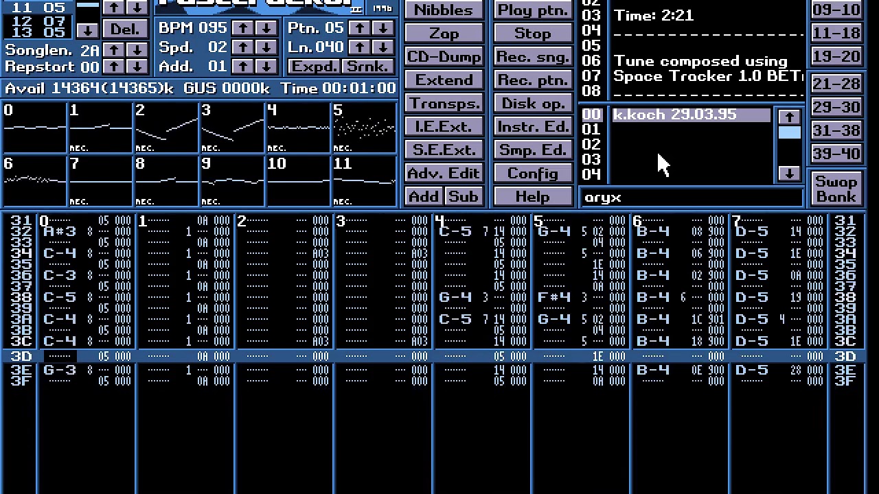 FastTracker 2 - Aryx.s3m (1997) [MS-DOS]