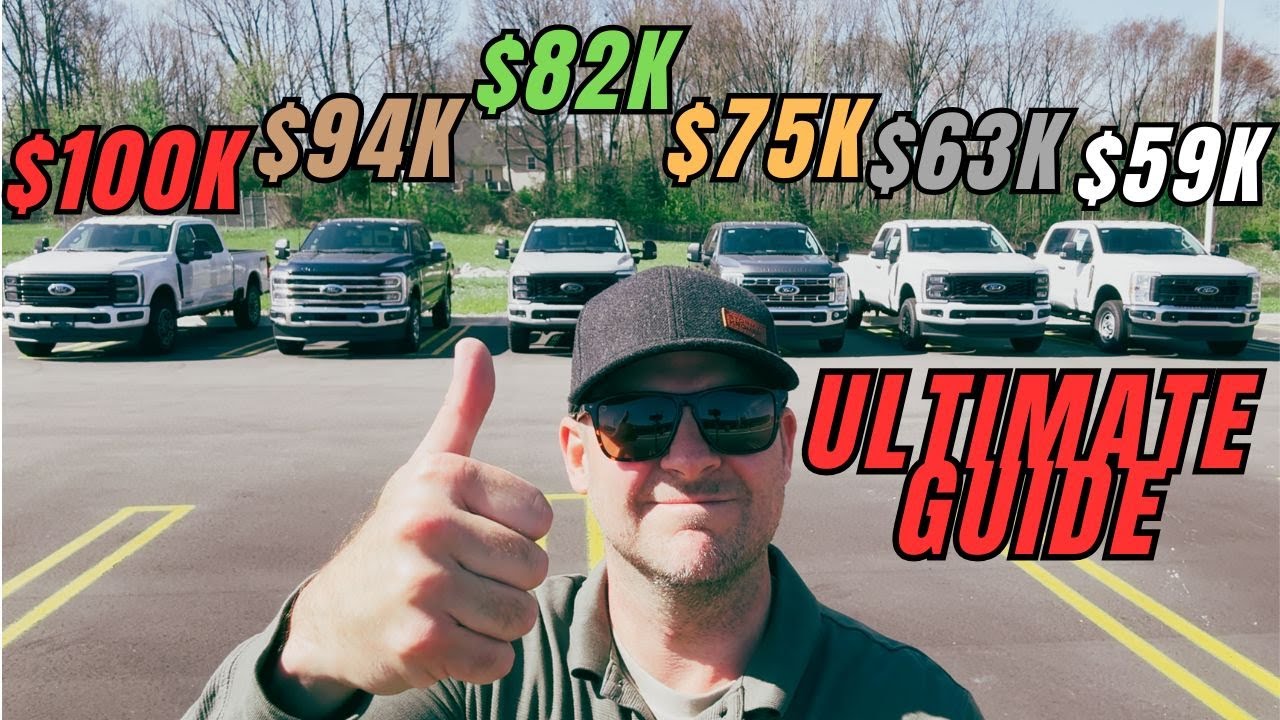 2025 Ford F-250 F-350 comparison  XL STX XLT Lariat King Ranch Platinum Interior Exterior & tech