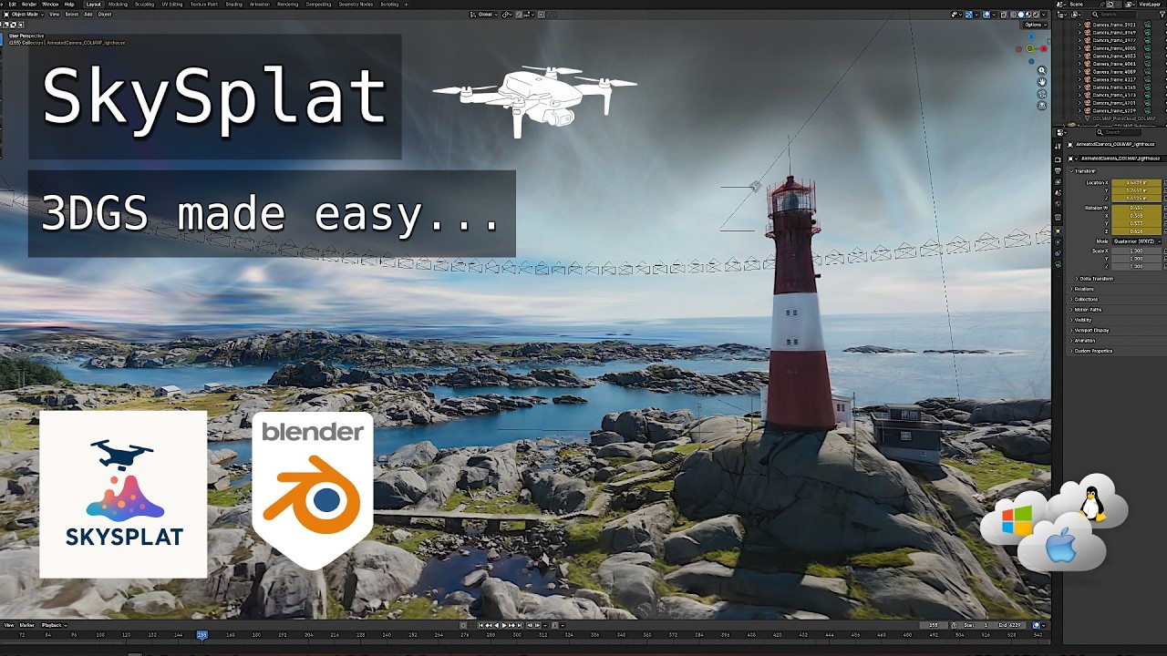 SkySplat (free): Gaussian Splatting in Blender made easy