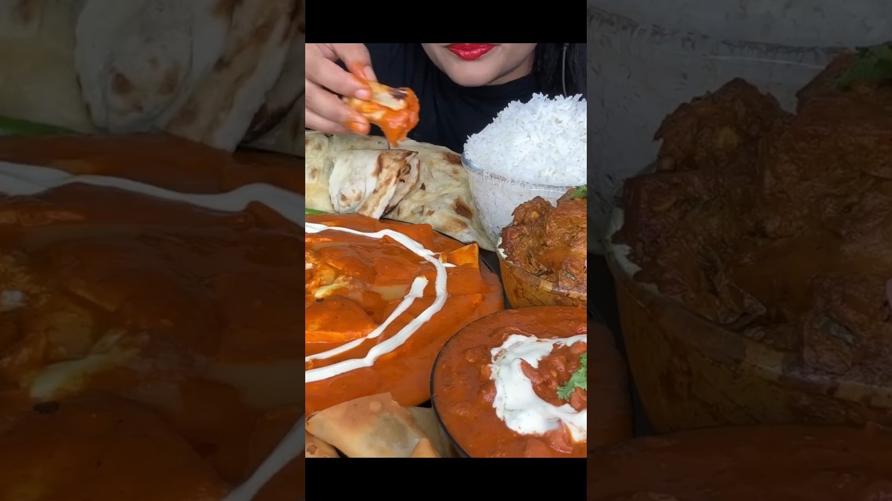 ASMR: Eating Shahi Paneer masala eating challenge 😍😋 With Basmati Rice and Puri Mukbang