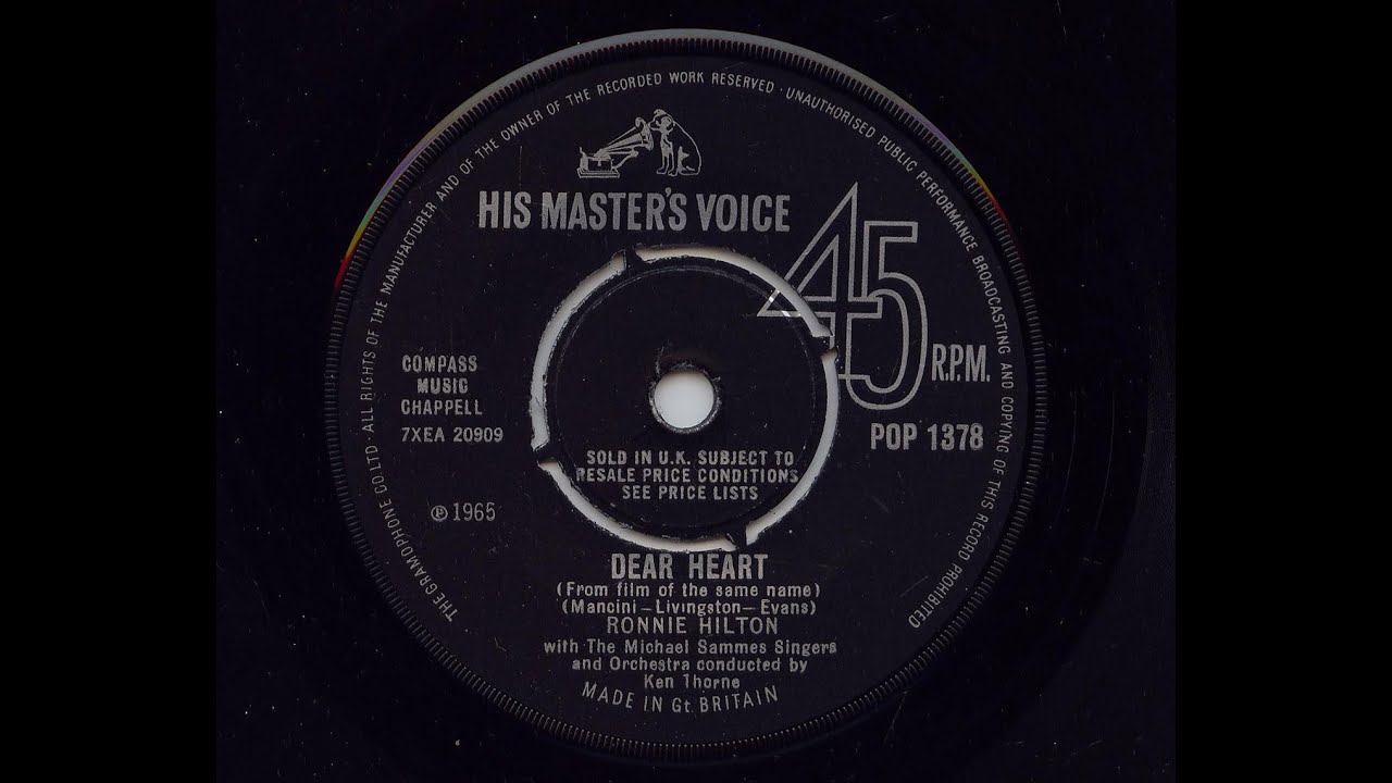 Ronnie Hilton  'Dear Heart' 45 rpm