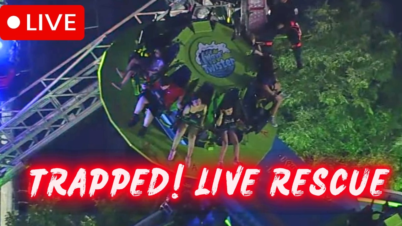 🔴 BREAKING: Nearly Dozen Riders Stuck on Wave Twister at Adventureland &ndash; Rescue Underway