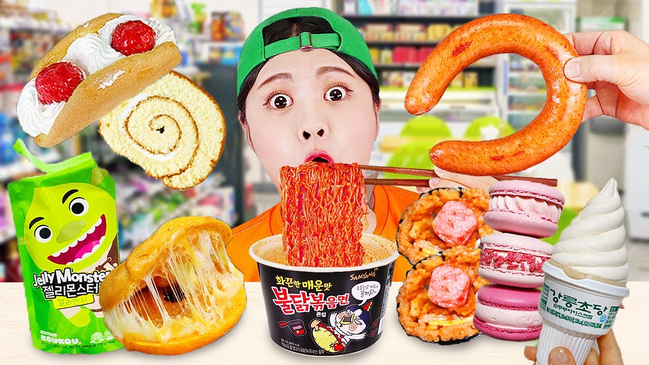 Makanan Sosis Mie Tteokbokki Pedas dari Minimarket Mukbang DONA