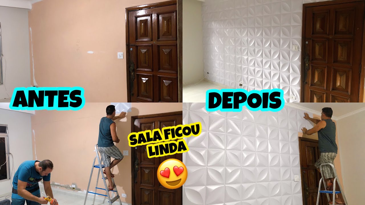 COMO INSTALAR PLACA 3D DE PVC  PASSO A PASSO | TRANSFORMAÇÃO NA SALA