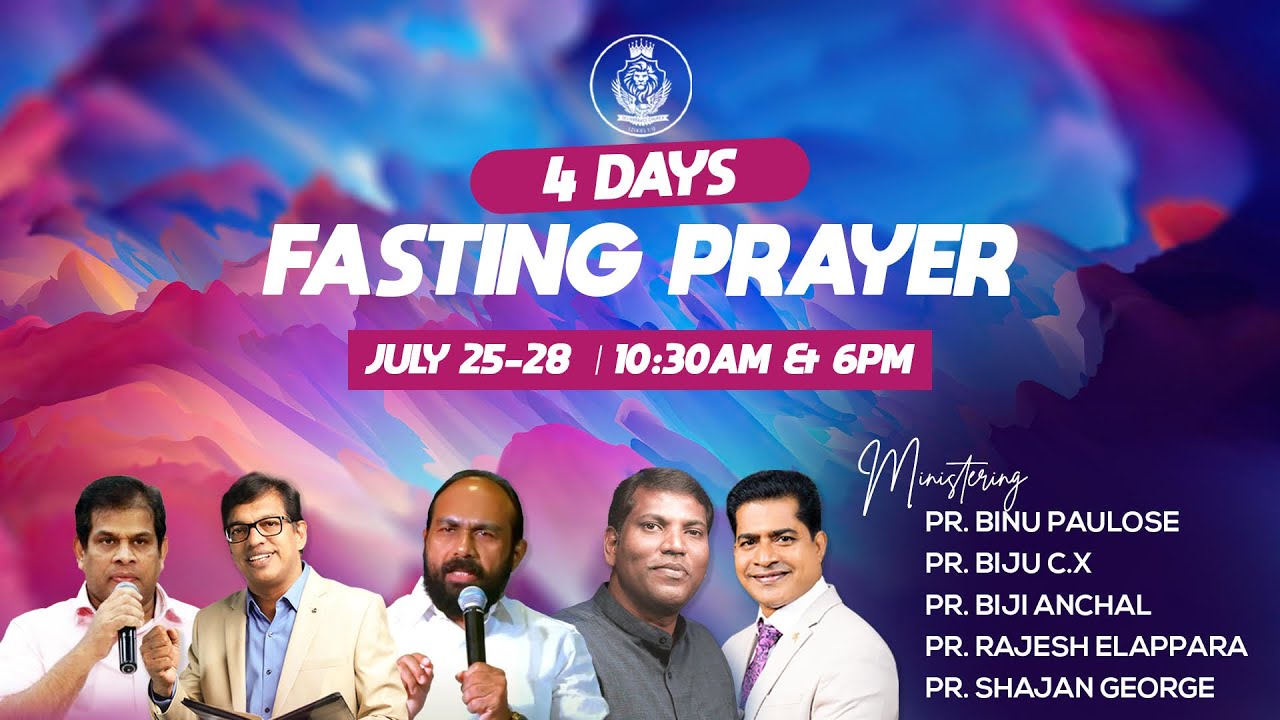 🛑 4 Days Fasting Prayer 🛑 25 July 2024 🛑 Day 01- Evening Session |   Pr. Binu Paulose  Ministering