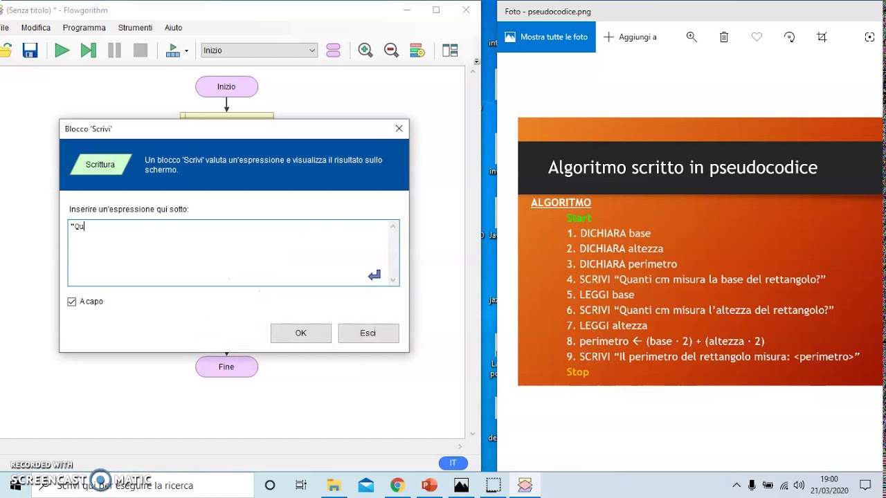 Algoritmi: da Pseudocodice a Diagramma di Flusso
