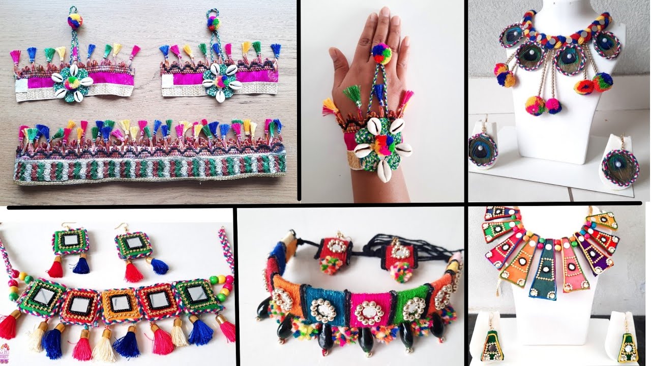 6+ DIY Jwellery Making idea |Creative Handmade Navratri Jewelry Baloya Kamarbandh necklace etc