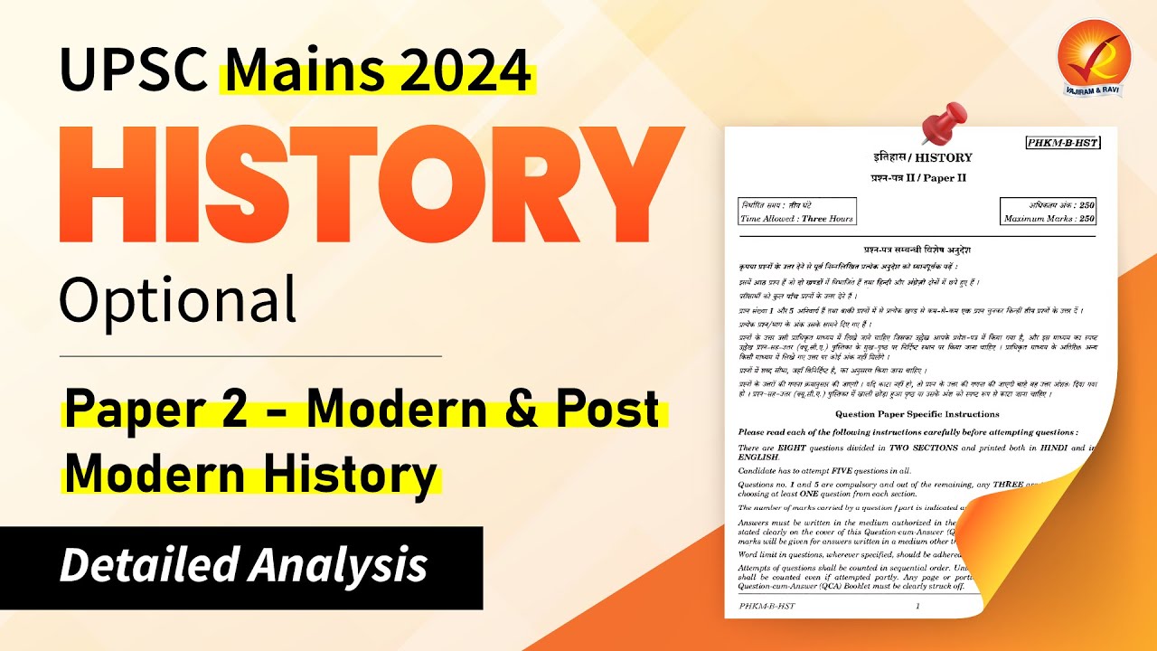 UPSC Mains 2024: History Optional Paper 2 Detailed Analysis | Vajiram & Ravi