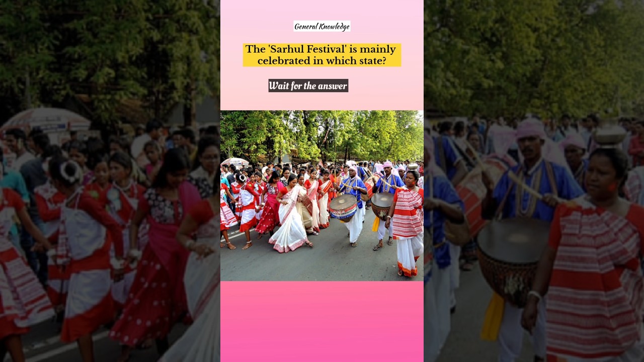 sarhul festival celebrated gk questions #gk #sarhulfestival #jharkhand #history #folkdance #shorts