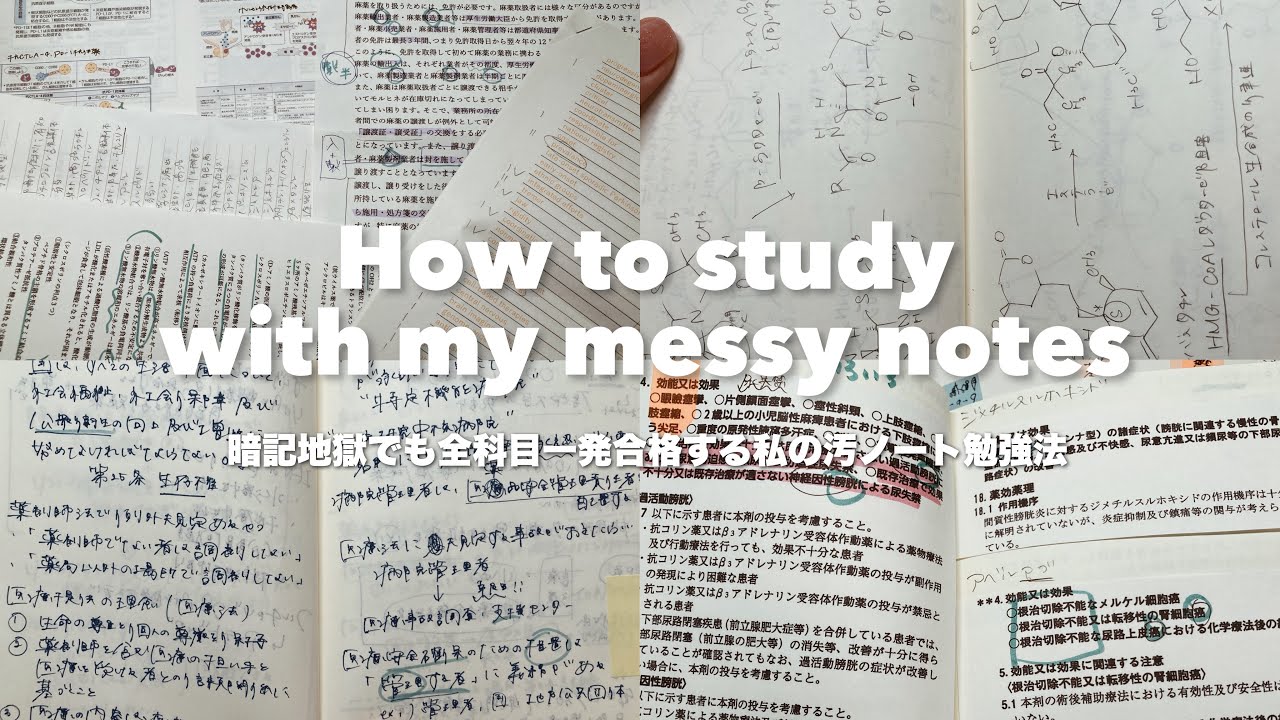 【薬学部】暗記地獄の定期試験全科目一発合格！テスト勉強ノートや自作プリントを大公開✊ part2