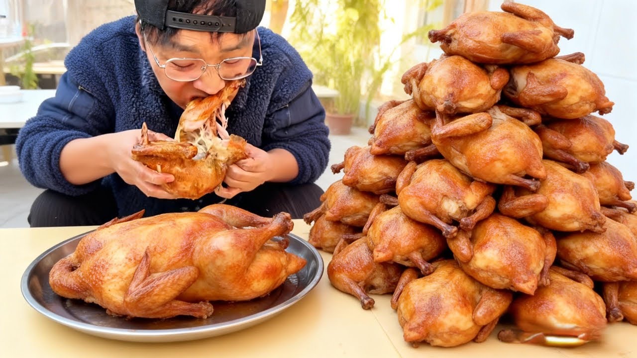 大胃王打卡西安宝藏小馆！土炉烤鸡外脆里嫩，狂炫五只还不够！