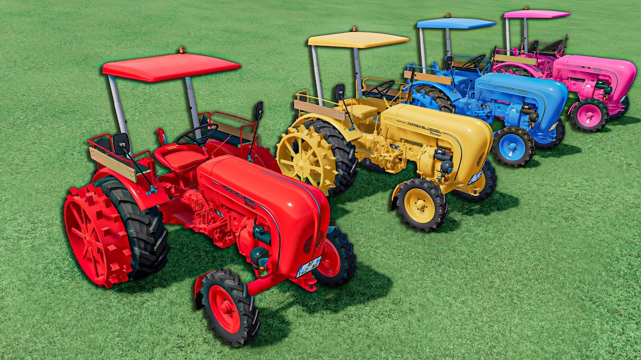 Work with Colors - GRASS WORK Mini Tractors Of Colors | Farming Simulator 22