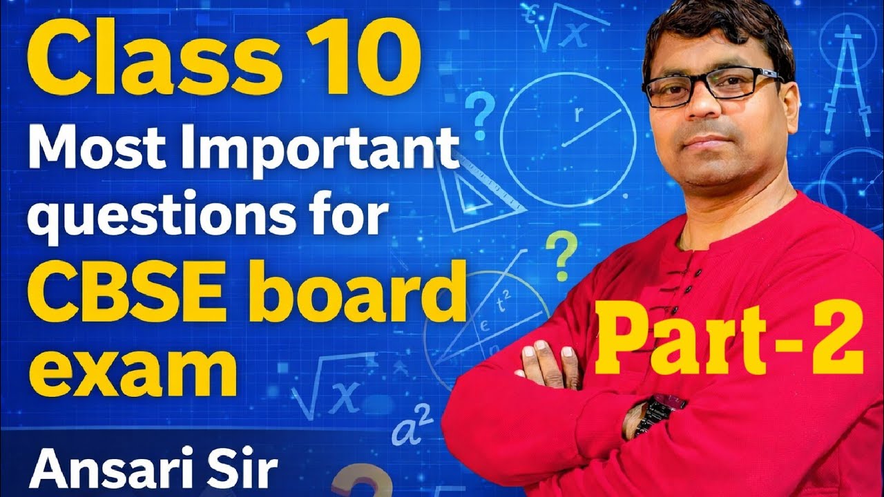 Class 10 Part 2 Most Important questions for CBSE board exam #25_26 #exam #cbse #10cbse #maths 