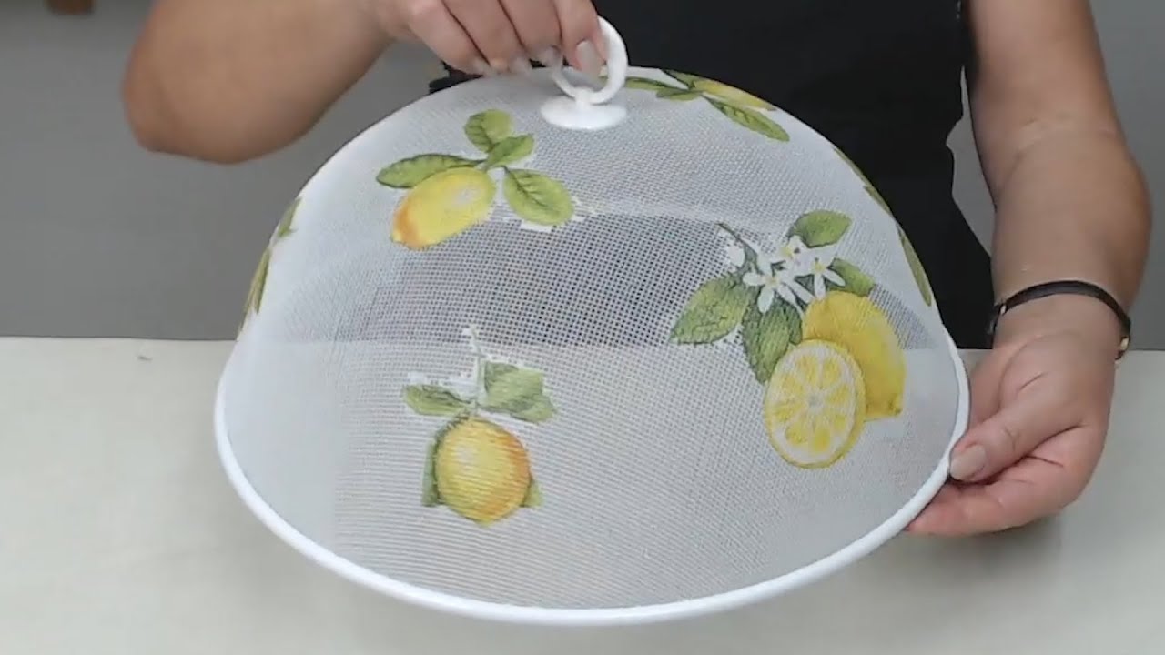 VEJA COMO EU FIZ - Abafador de Bolo - Decoupage com Guardanapo