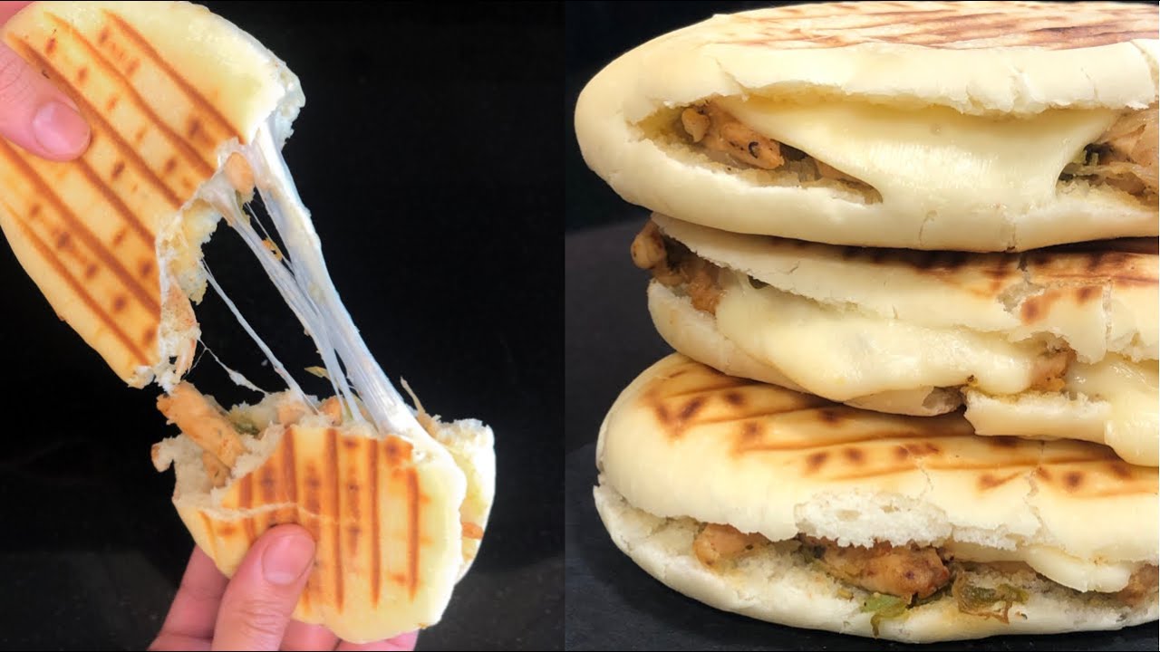 خبز البانيني خفيف هش،مستحيل تشريه ملي تجربي هاد الوصفة  Panini moelleux au poulet recette réussie