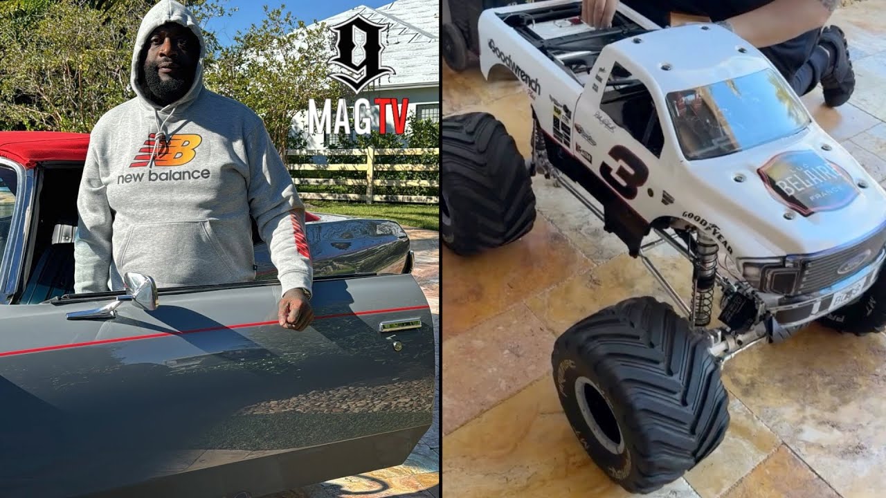 Rick Ross Shows Off His 73 Chevy Donk & Huge Remote Control Monster Truck! 🚘