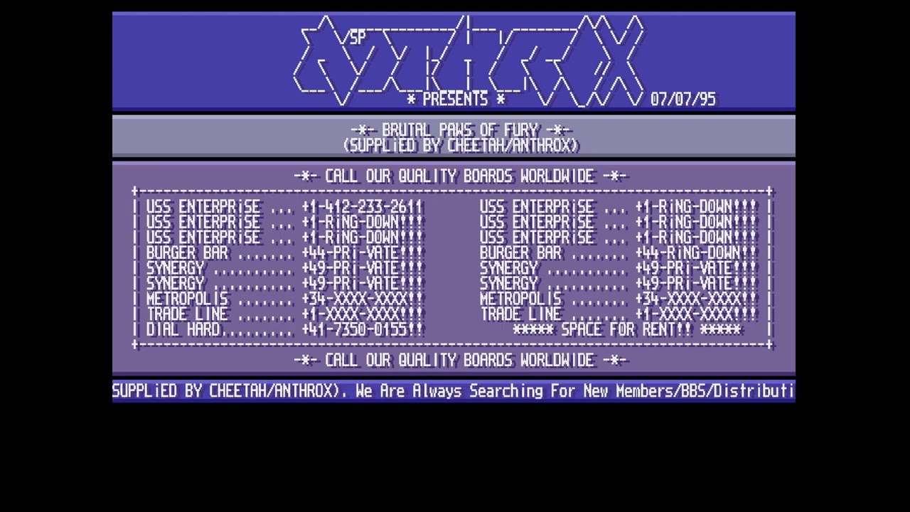 Amiga Cracktro Brutal Paws of Fury by Anthrox