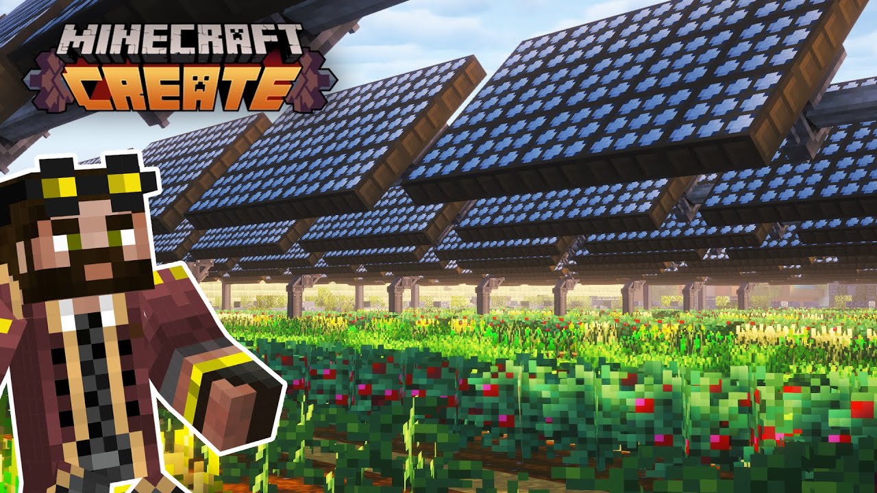 Solar Punk CROP FARMING in Minecraft Create Mod [#15]
