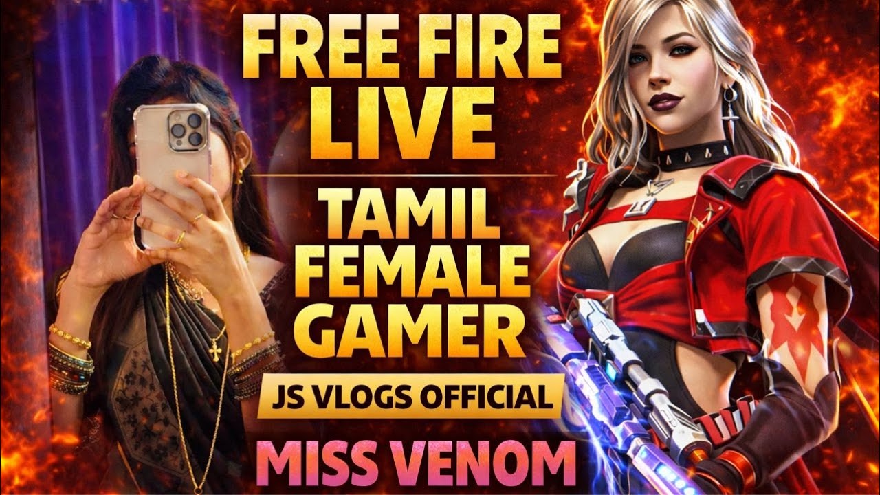 🔴 Free Fire Live | Tamil Gamer Miss Venom 💥 | JS Vlogs Official