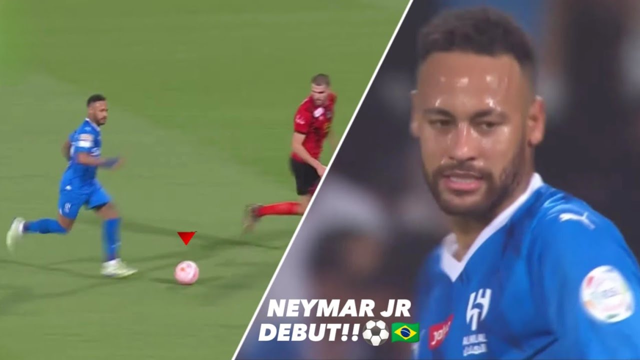 Neymar jr Al Hilal Debut match highlights vs Al Riyadh!!🇧🇷⚽💙