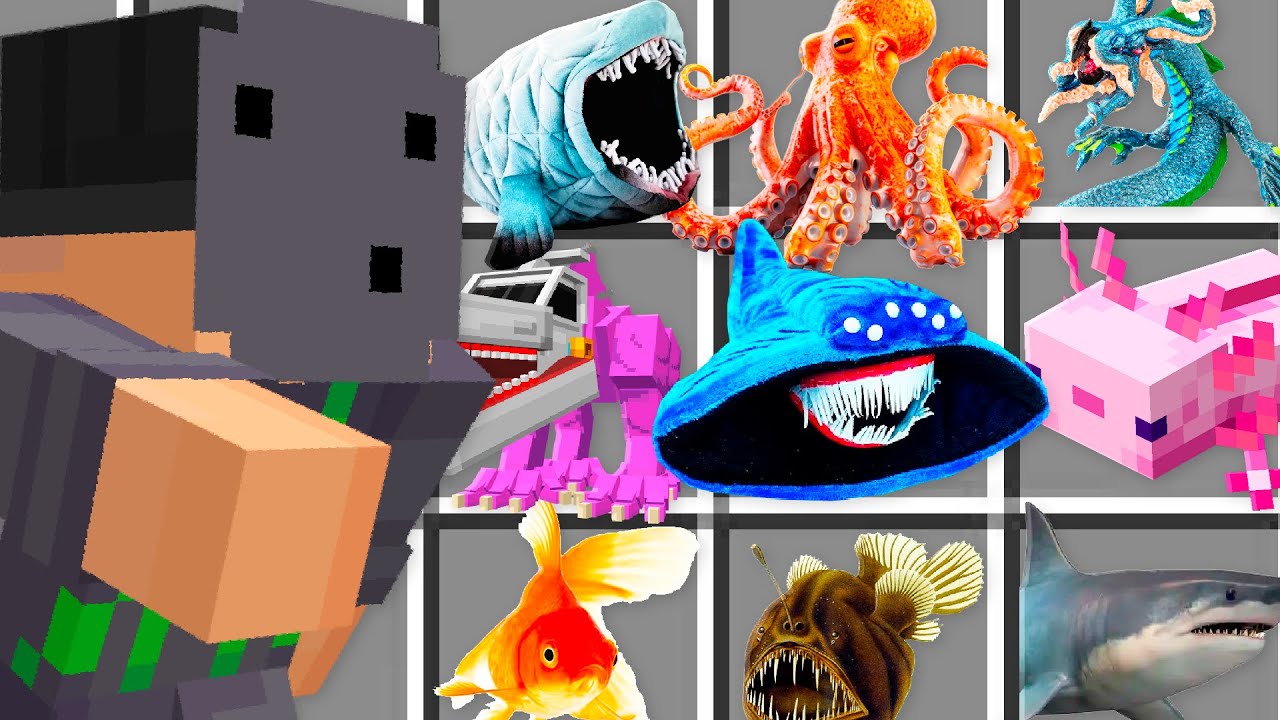 Criei um ZOOLÓGICO de MONSTROS MARINHOS no Minecraft
