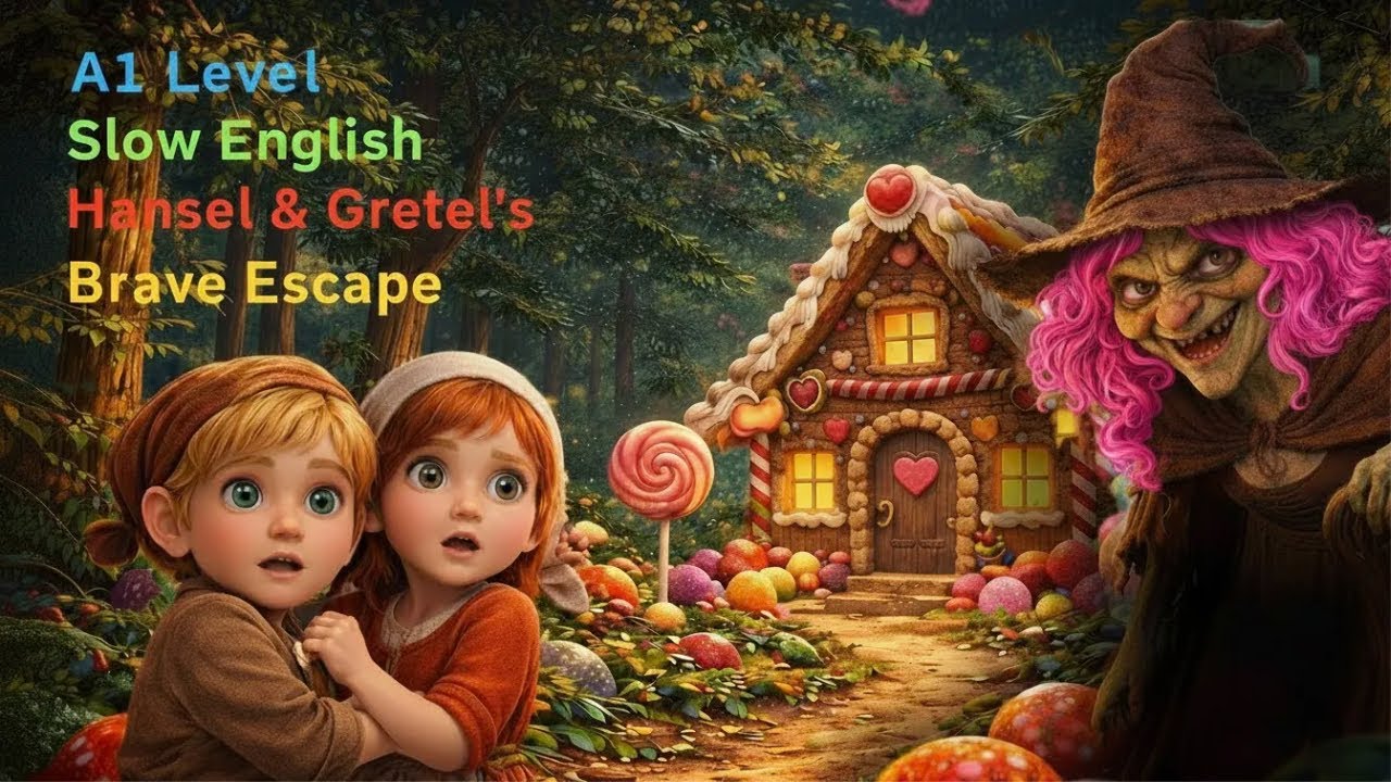 Hansel & Gretel's Brave Escape...A1 Level\ English learning#dailyenglisha2 #a1english #learnenglish