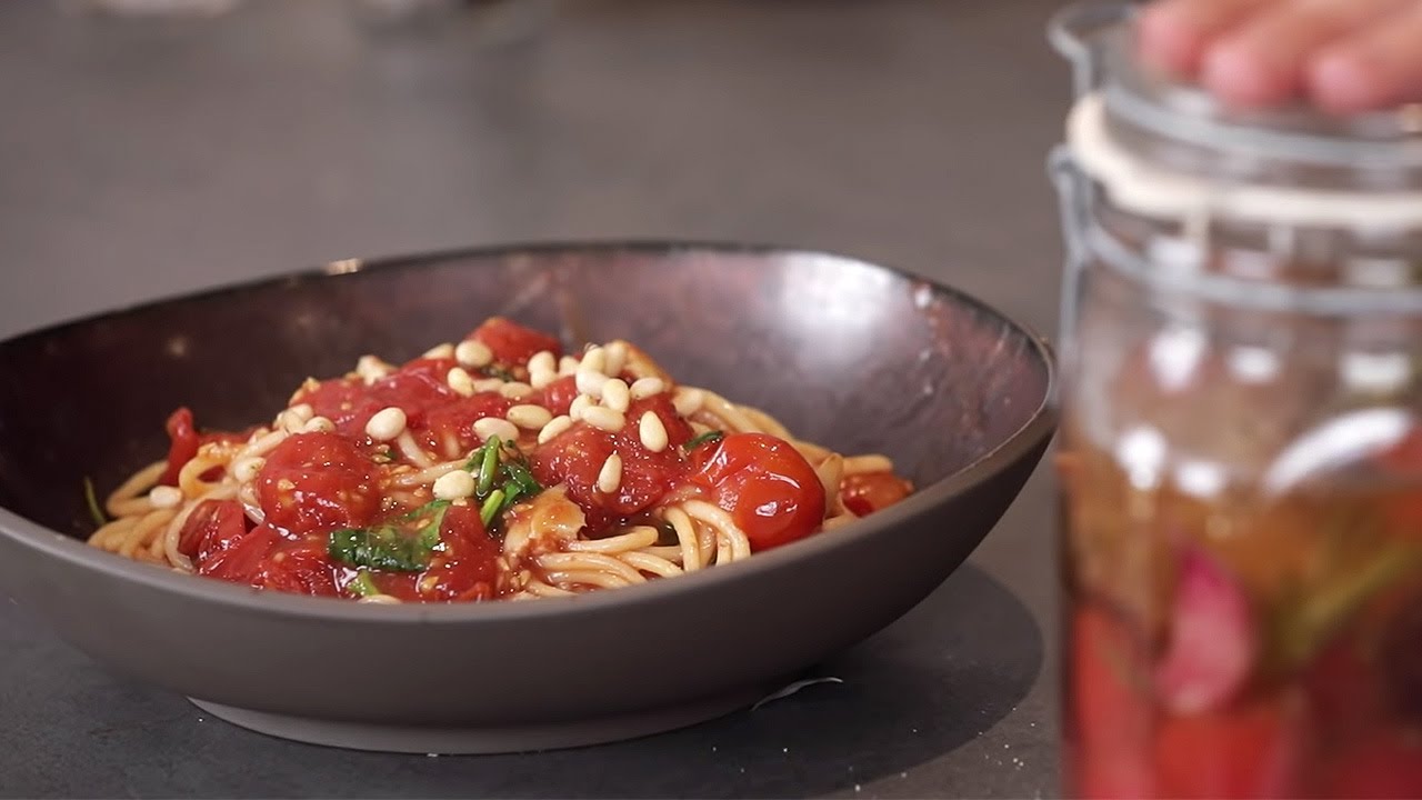 weltbeste vegane Kirschtomaten Pasta
