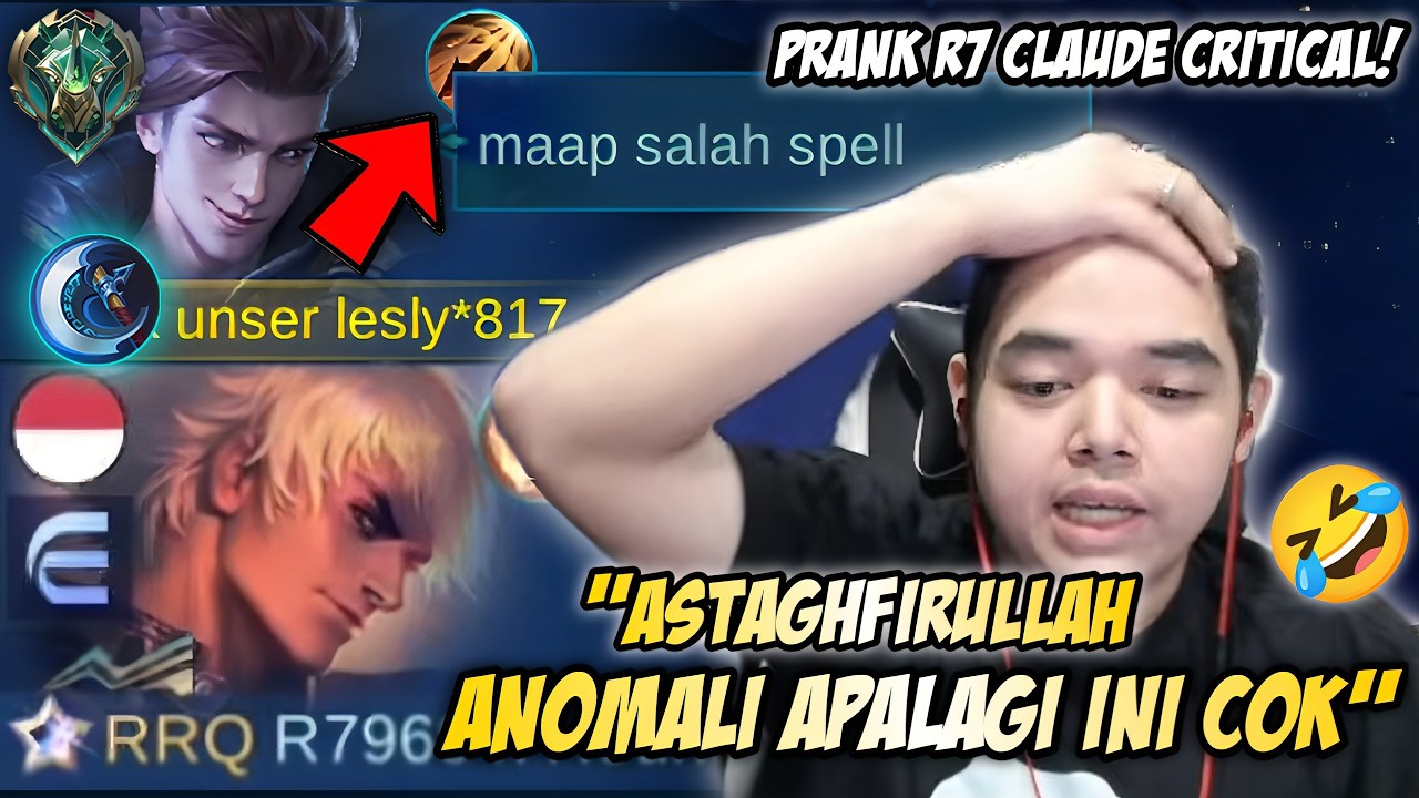 NGAKAK SUMPAH! PRANK RRQ R7 PAKE AKUN EPIC MAIN CLAUDE CRITICAL SPELL INSPIRE! LANGSUNG PANIK🤣| MLBB