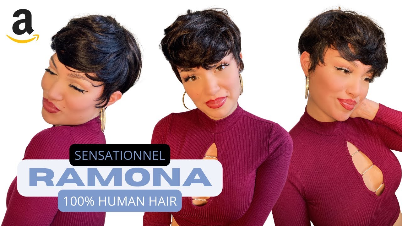 Sensationnel Wig 💋RAMONA 🧚‍♂️Pixie Cut  💋HUMAN HAIR FULL CAP WIG