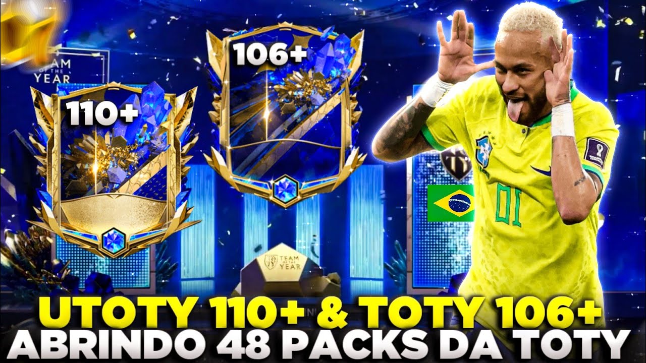 UTOTY 110+ & TRÊS TOTY 106+!🤩🔥 ABRINDO 48 PACKS DA TOTY | FIFA MOBILE 23