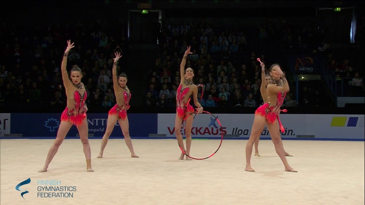 Spain Hoops and Clubs - Rhythmic Gymnastics World Cup 2016 Espoo