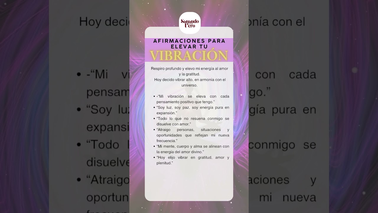 💫 Eleva tu vibraci&oacute;n y atrae milagros cada d&iacute;a #vibraci&oacute;nalta  #viral
