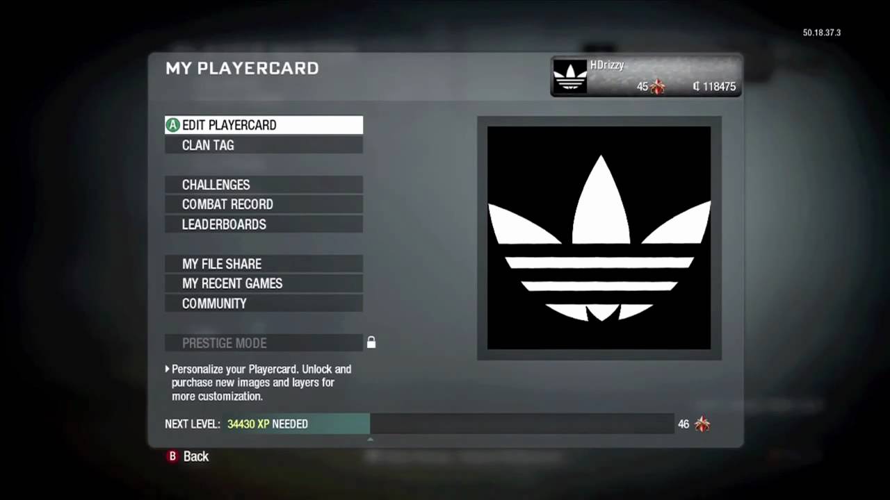 CoD Black Ops Emblem Tutorial Adidas Logo