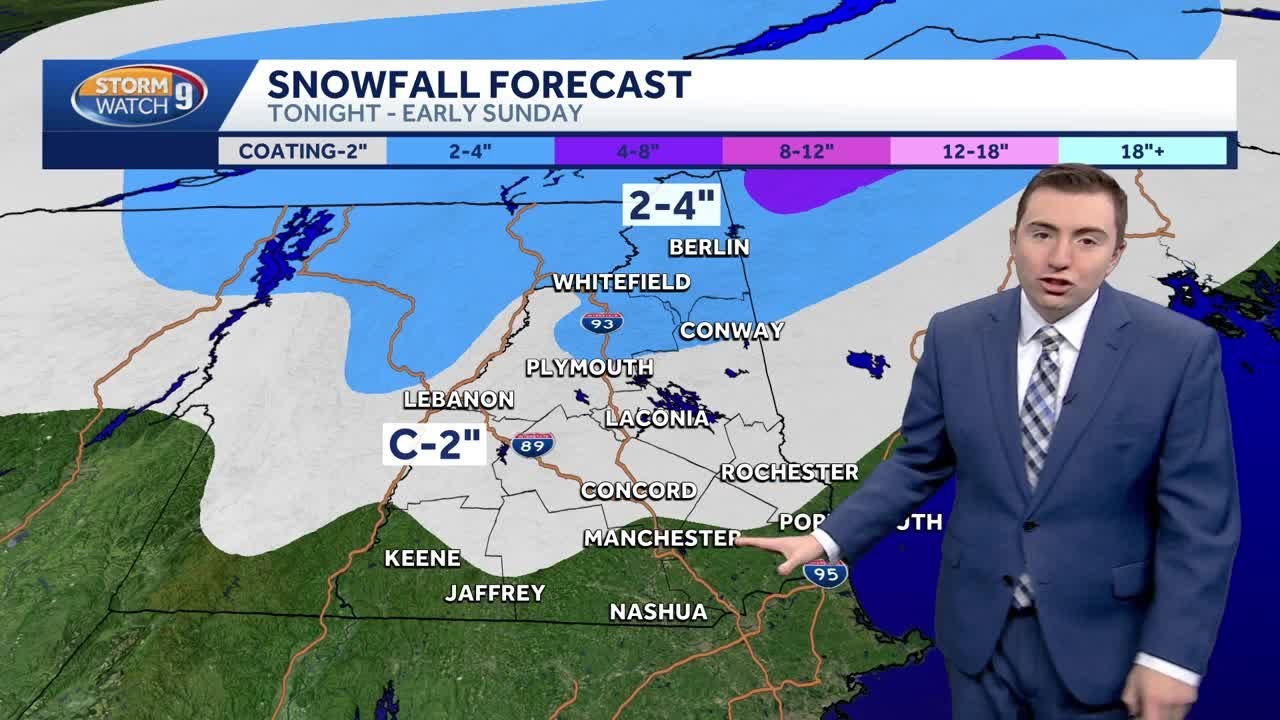 Video: Another snow system moving in after dark Saturday