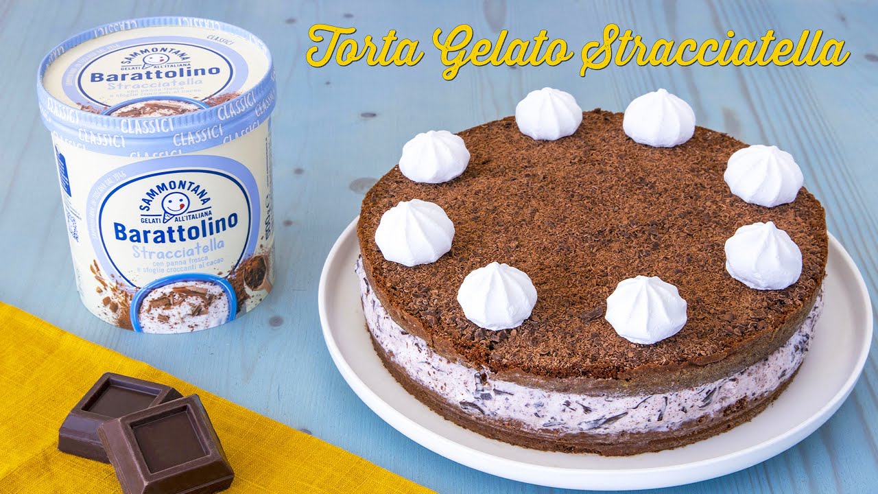Torta Gelato Stracciatella - Ricetta Facile Torta Gelato con Pan di Spagna - 55Winston55