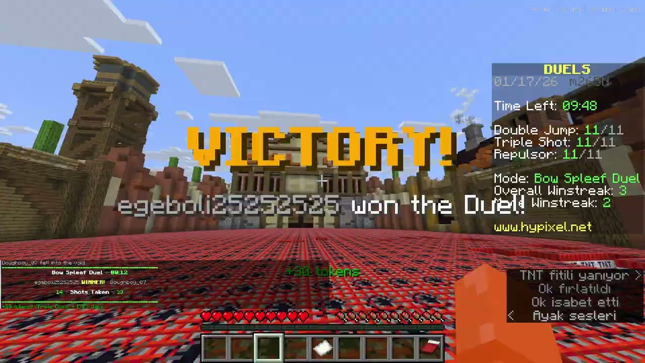 Minecraft hypixel oynuyorum