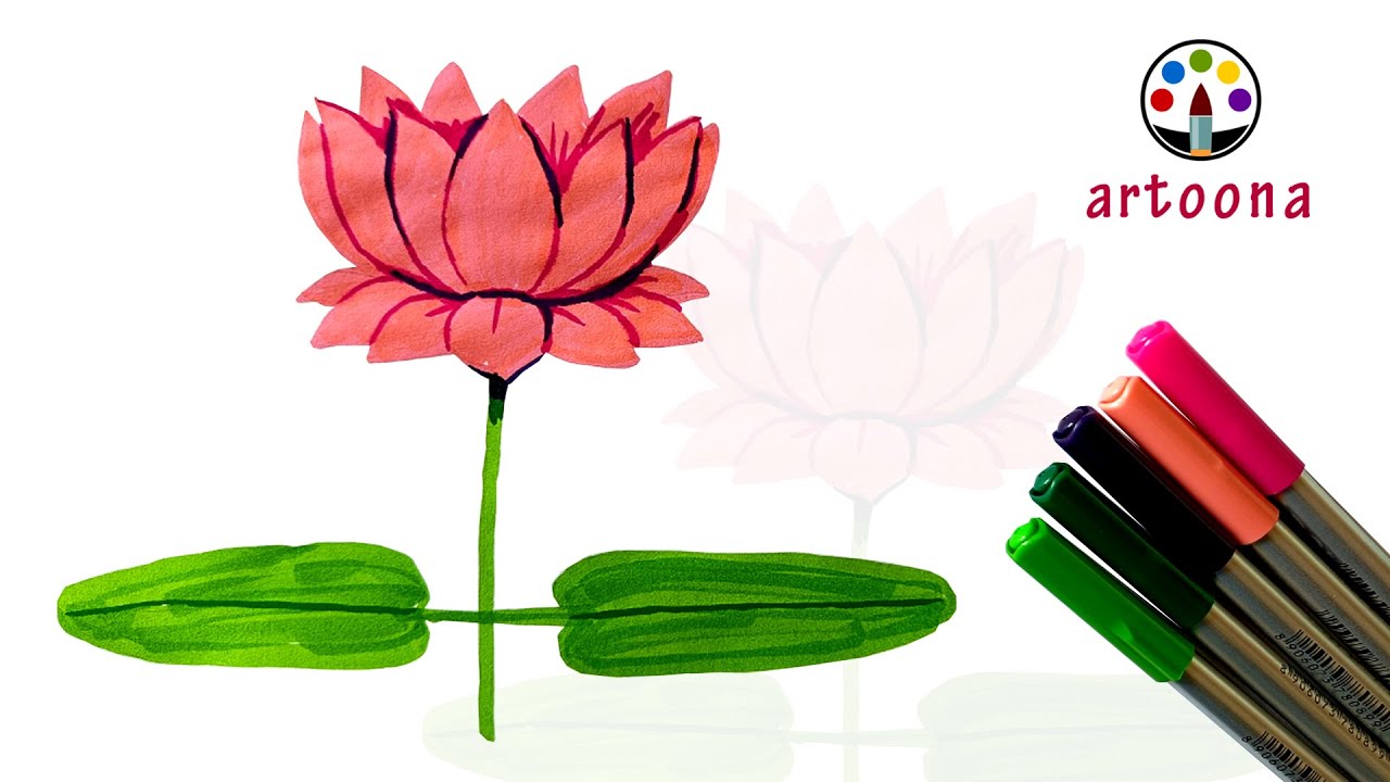 How to Draw Lotus Flower Step by Step | Easy Drawing Tutorial