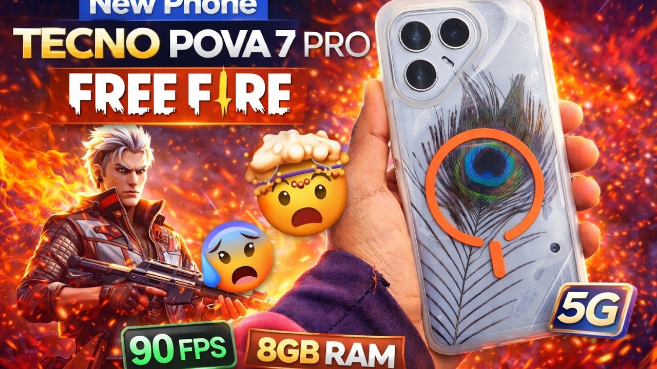 Free Fire Gaming Test on Tecno Pova 7 Pro 😍 Best Budget Gaming Phone? &Free Fire Gaming 😱FPS+No Lag!